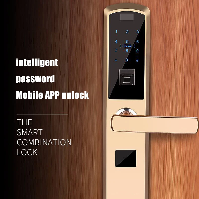 Замок дверной электронный полуавтоматический со сканером отпечатков пальцев и