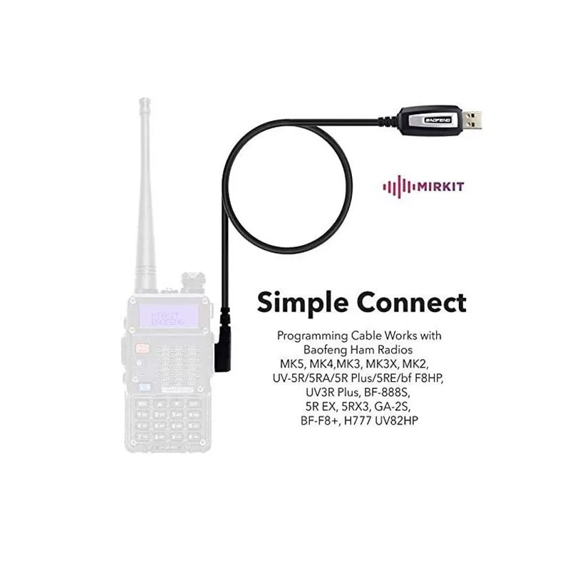Mirkit Кабель для программирования CH340 чип подходит Baofeng двусторонней ham портативное