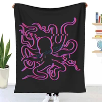 japanese octopus vaporwave aesthetic throw blanket winter flannel bedspreads bed sheets blankets on cars and sofas sofa
