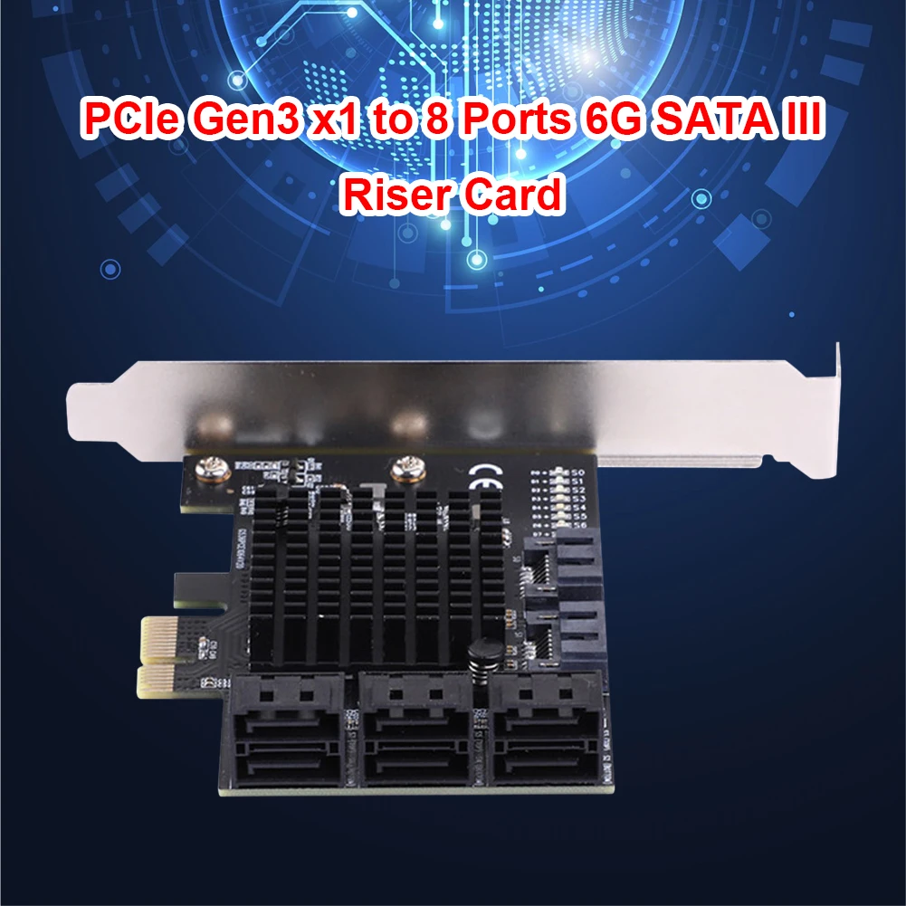 

Transfer Expansion Card SATA Cable SATA Expansion Card PCIe3.0 Gen3 X1 X4 X8 X16 to 8 Ports SATA 6G Adapter Card