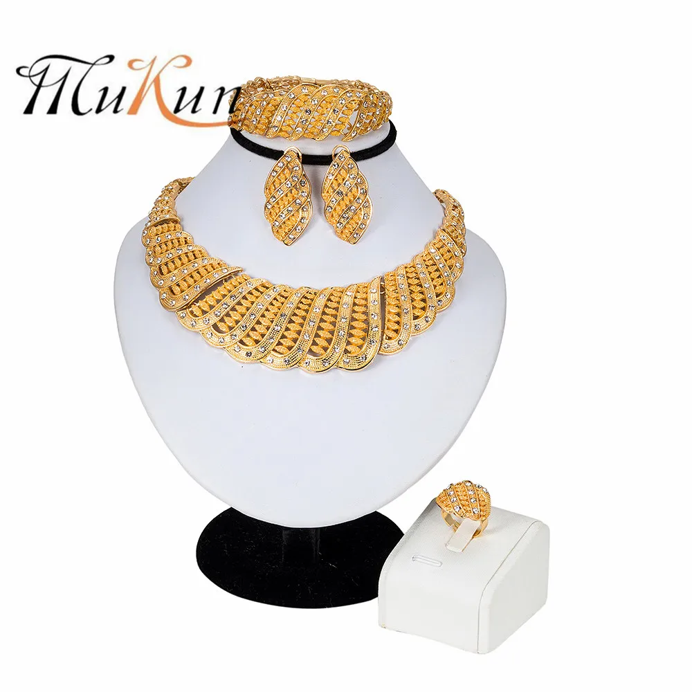 Ювелирные наборы MUKUN из Дубая ожерелье очаровательное женское браслет серьги