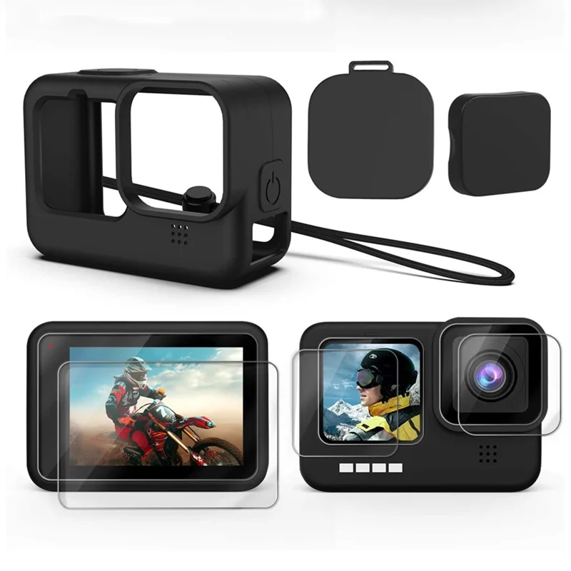 Набор аксессуаров для спортивной камеры GoPro Hero 9 силиконовый чехол Защитный 6 шт.