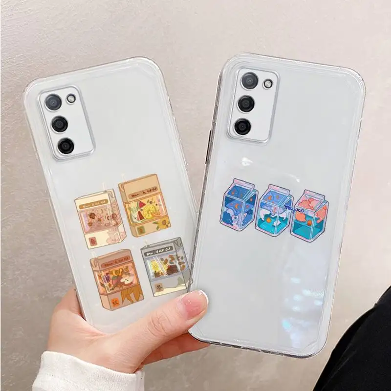 

Japanese Strawberry Milk food Phone Case For Xiaomi Mi 11 Ultra Lite 10 Redmi Note 9 8 7 9a K30S K40 Pro Transparent Coque