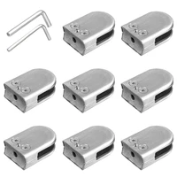 18 pieces glass clamps 8 10mm stainless steel adjustable glass bracket for balustrade staircase hand matte