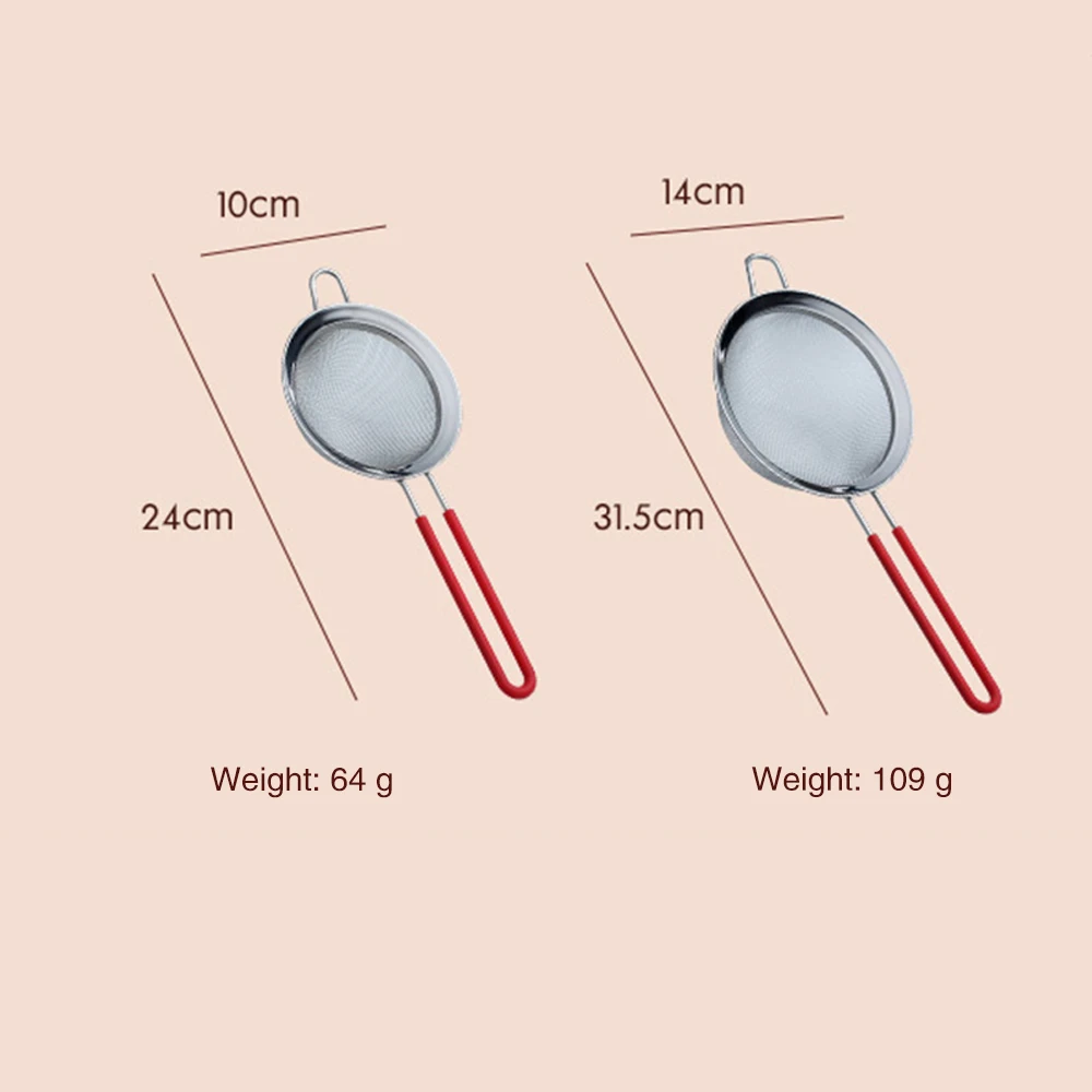 

1PC Stainless Steel Wire Fine Mesh Oil Strainer Flour Sieve Cocoa Baking Flour Strainer Pearl Milk Strainer Baking Kitchen Tools