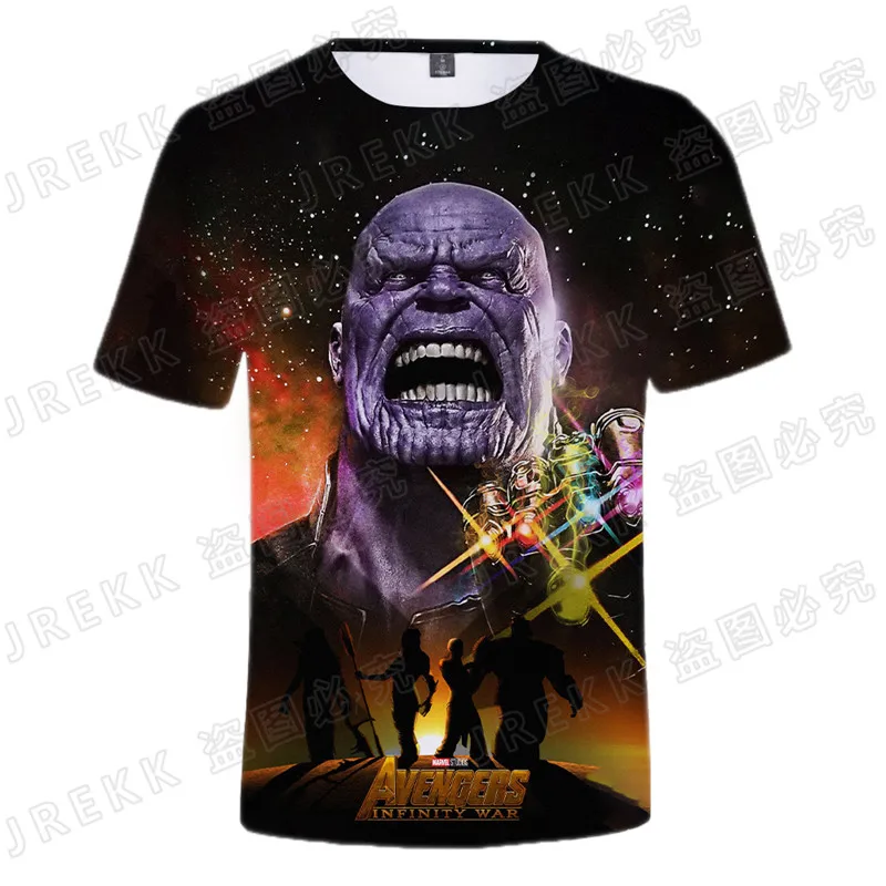 Футболка Thanos для мужчин и женщин Новинка лета 2021 забавная футболка с 3D принтом