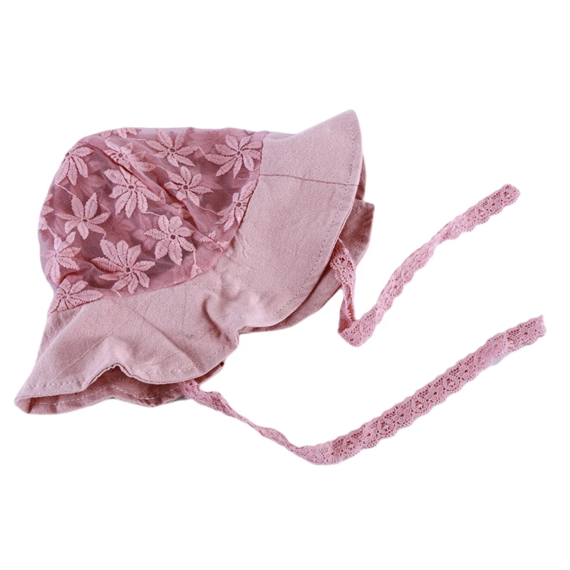 

Cute Lace Girls Fisherman's Hats Caps Baby Bucket Hat with Flower Hat Newborn Kids Girl Summer Sun Caps Gifts