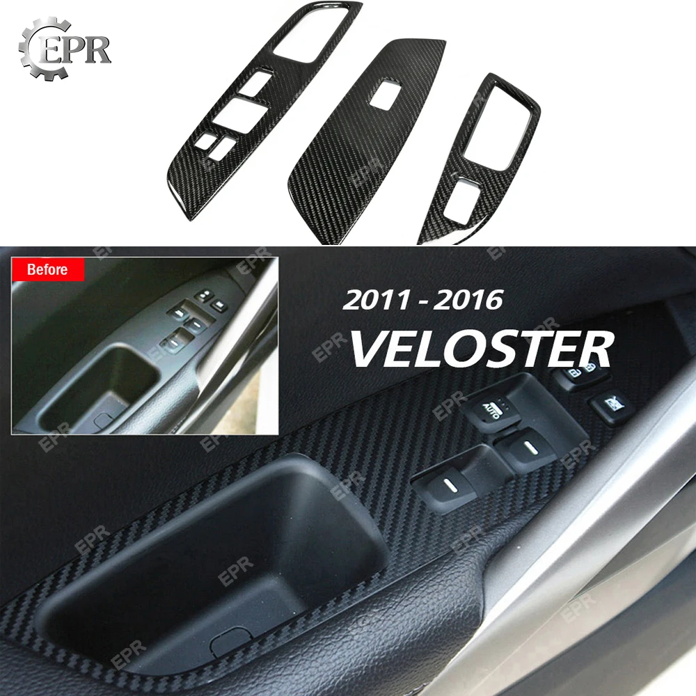 

Carbon Interior For Hyundai Veloster Carbon Fiber Window Switch Cover Set LHD (Stick on Type) Trim Accessories For Veloster
