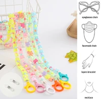 kids glasses chains acrylic colorful butterfly anti lost mask chain lanyard sunglasses holder strap neck cord eyewear jewelry