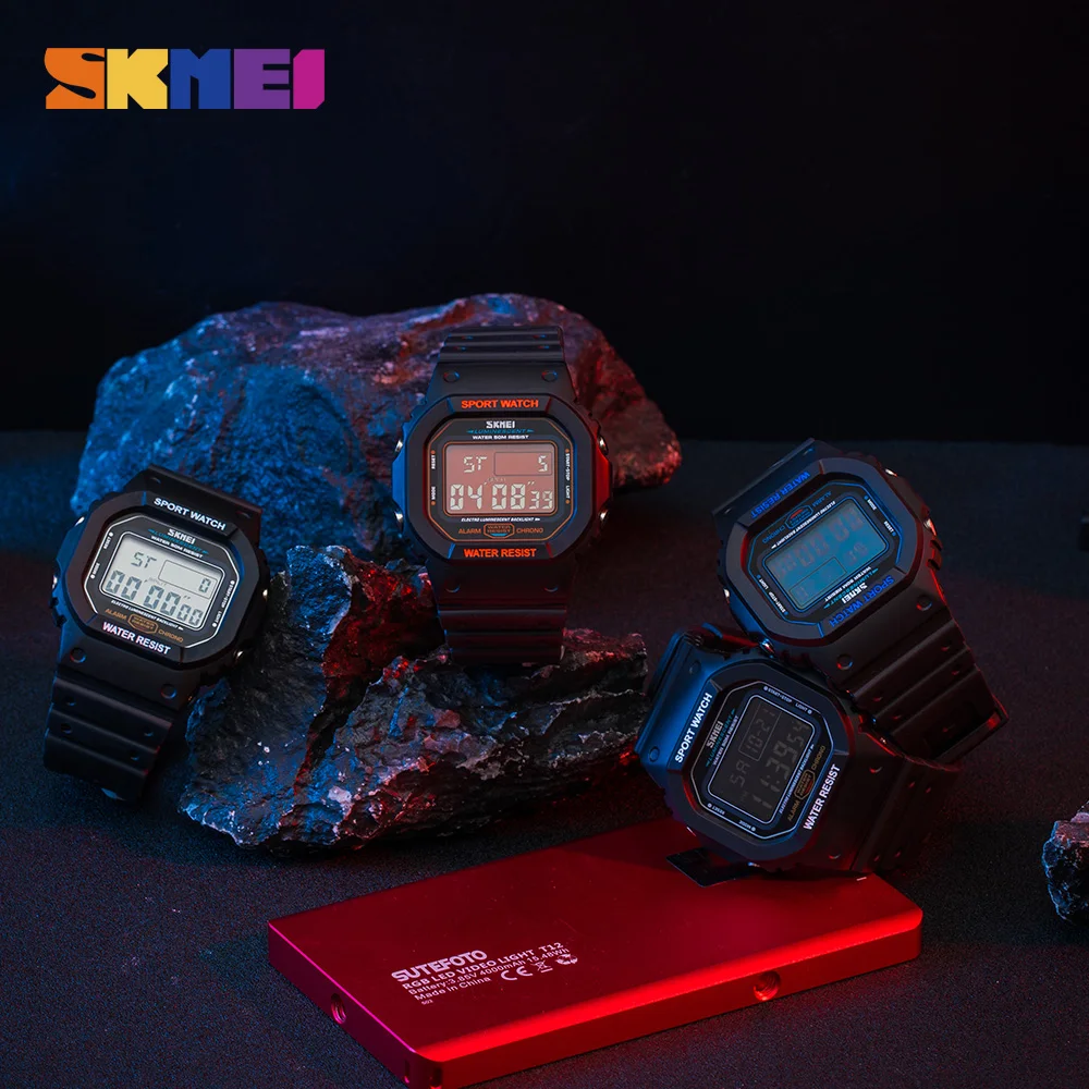 Часы наручные SKMEI мужские электронные с хронографом брендовые светящиеся