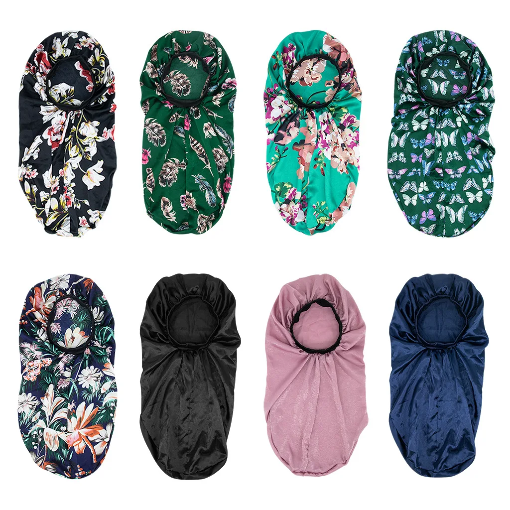 Модная женская шапка-тюрбан с принтом мягкая эластичная атласная Кепка для сна