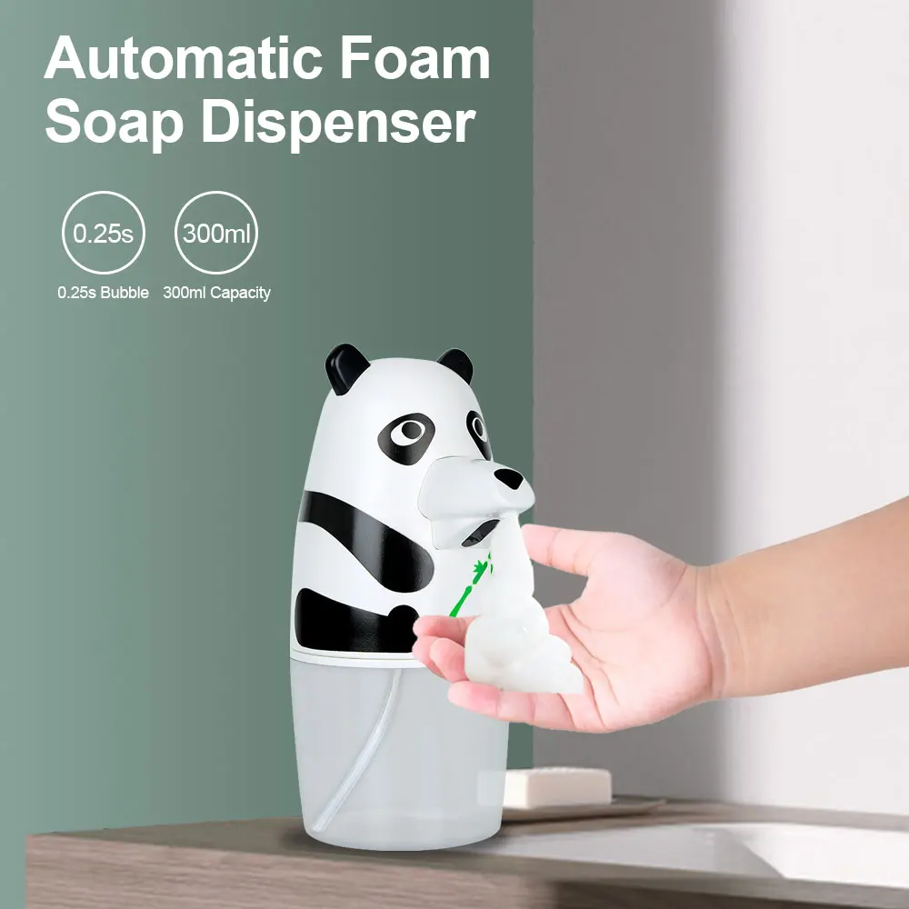 

Soap Dispenser Automatic Foaming Soap Dispenser Touchless Sensor Infrared Induction Waterproof 300ml Panda Foam Hand Washer Home