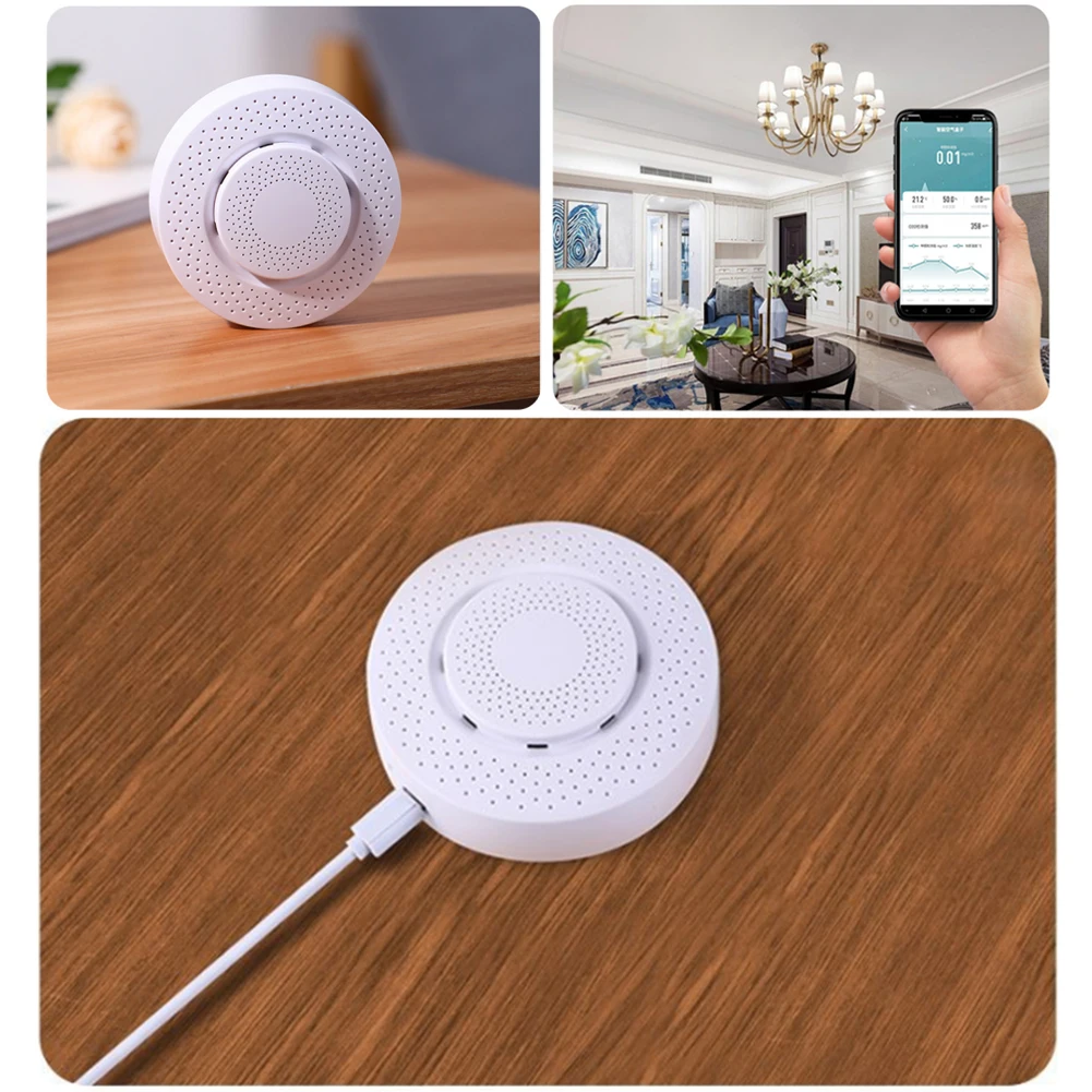 

1000ppm WiFi Smart Air Box Carbon Dioxide Detector CO2 Gas Sensor Formaldehyde VOC Temperature Sensor Detector App Control
