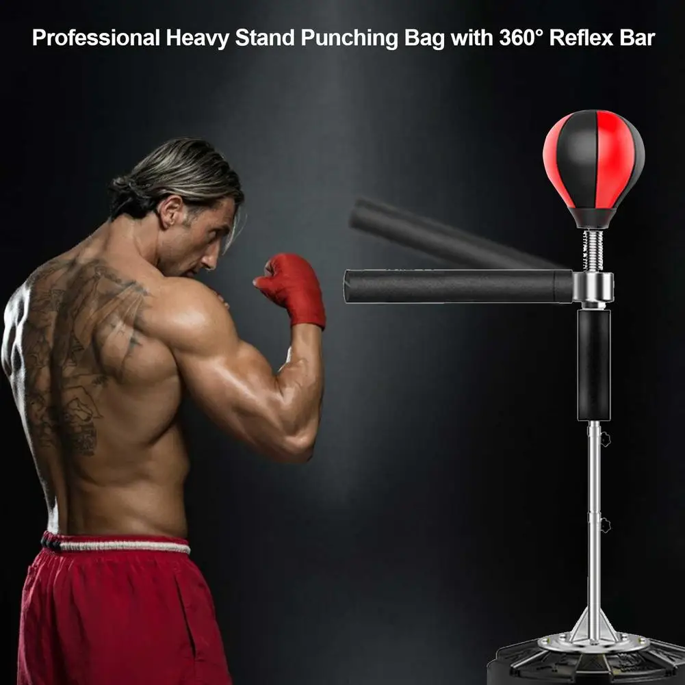Professional Heavy Stand Punching Bag with 360 Degree Reflex Bar