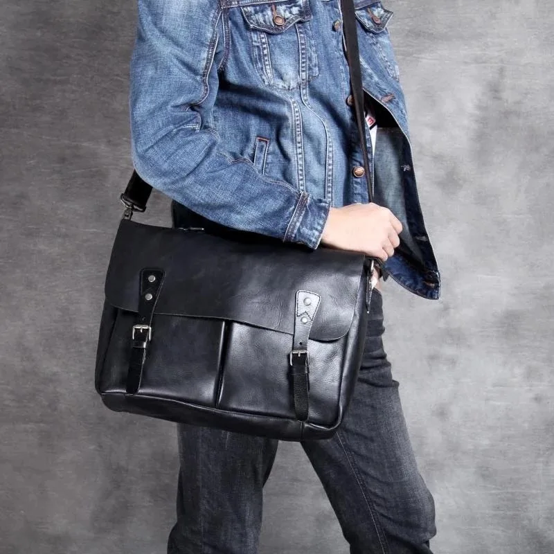 Портфель мужской кожаный винтажный сумка-тоут из натуральной кожи мессенджер в