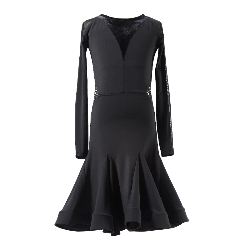

Girls Latin Dance Clothes Professional Ballroom Dance Competition Dress Kids Long Sleeve Rumba Tango Practice Costumes DWY4812