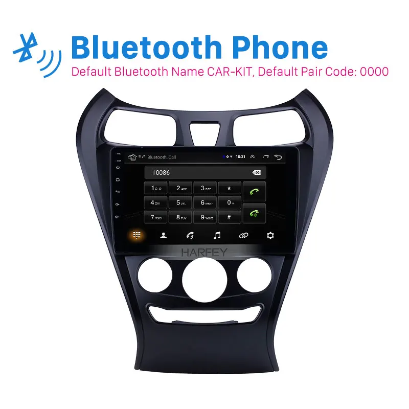 Автомагнитола Harfey 9 дюймов Android 1 для Hyundai EON 2012 с сенсорным HD экраном GPS навигацией
