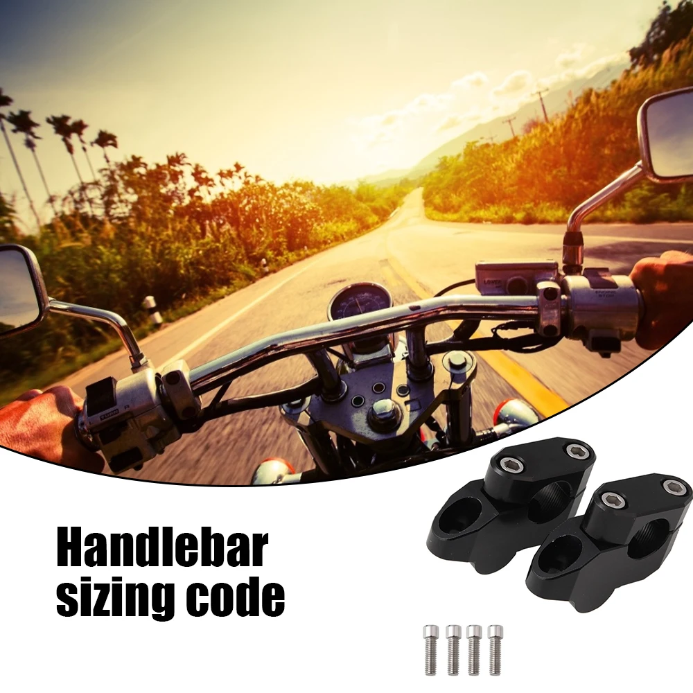 

2pcs Black Aluminum Alloy Motorcycle Handlebar Risers Kit for 22mm 7/8 Inch Handle Bars Motorcycle Accessories