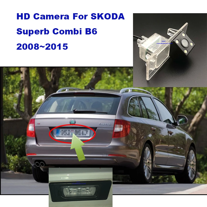 Yessun номерной знак задняя камера для SKODA Superb Combi B6 2008 ~ 2015 Автомобильная заднего