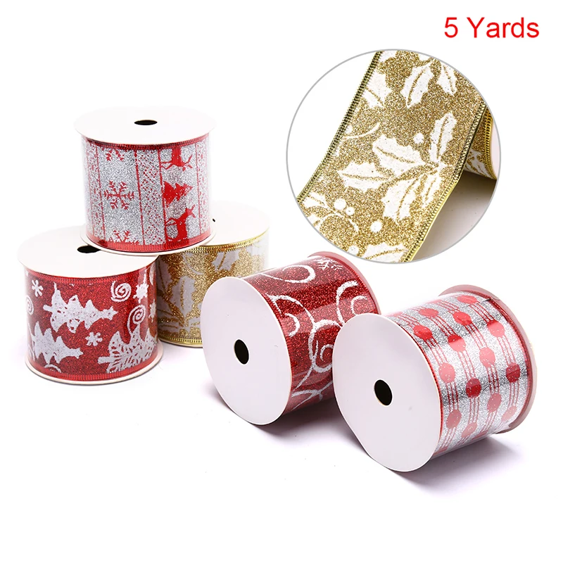 Рождественская лента с принтом праздничное свадебное украшение сделай сам