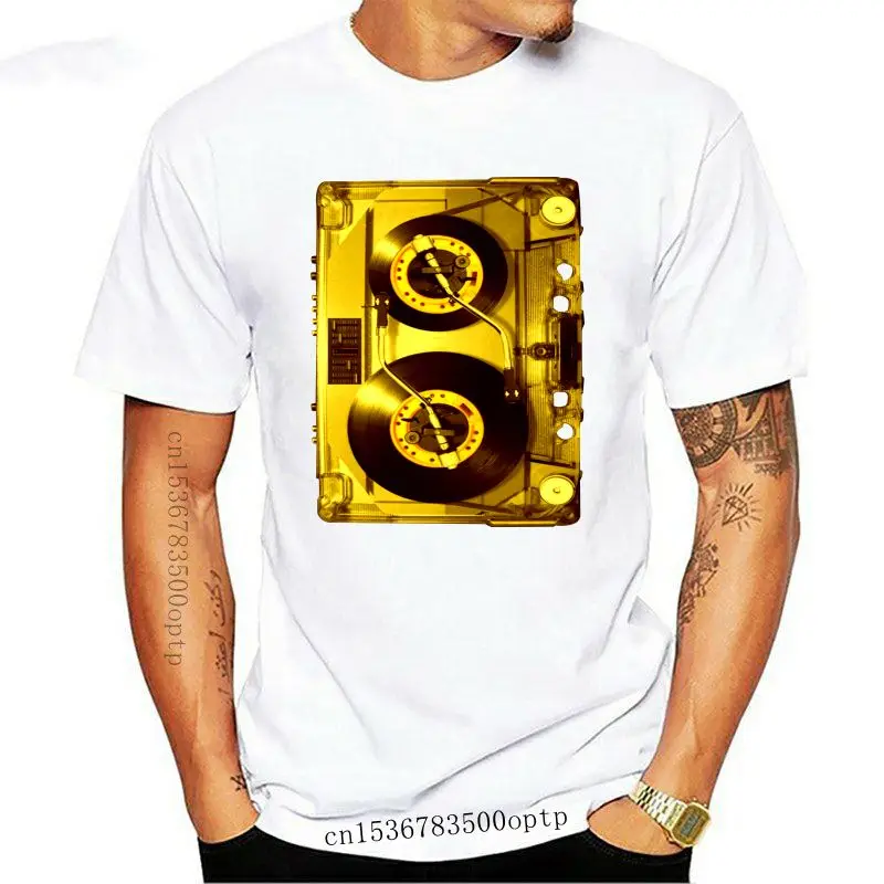

Printed Crazy Turntable Cassette Gold Version Music Hipster Tshirt Natural Cool Novelty Men's Tshirts O-Neck Hiphop