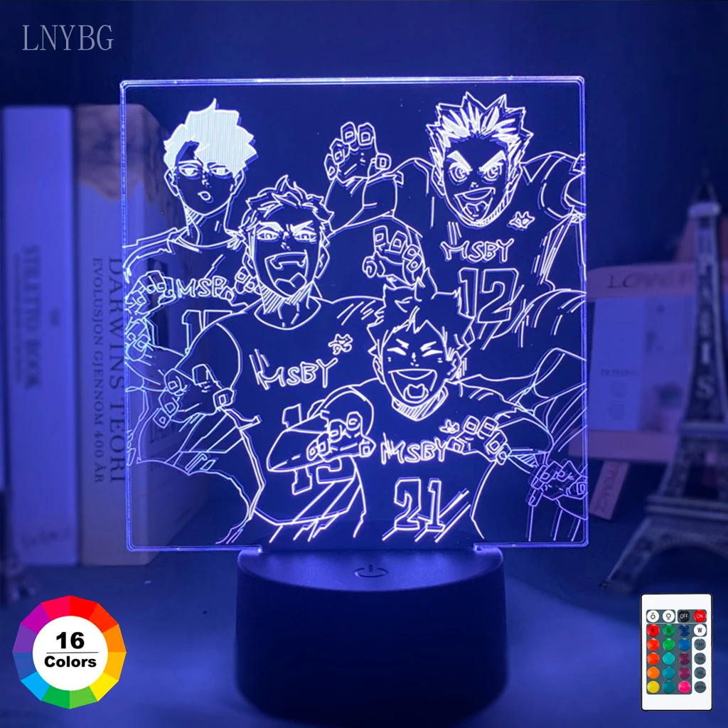 Акриловый 3d светодиодный ночник фигурки Аниме Haikyuu светильник для детей подарок