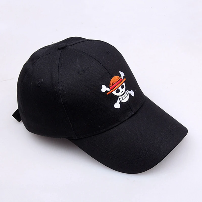 Бейсболка унисекс мультяшная Кепка с пиратской вышивкой черепом в стиле аниме