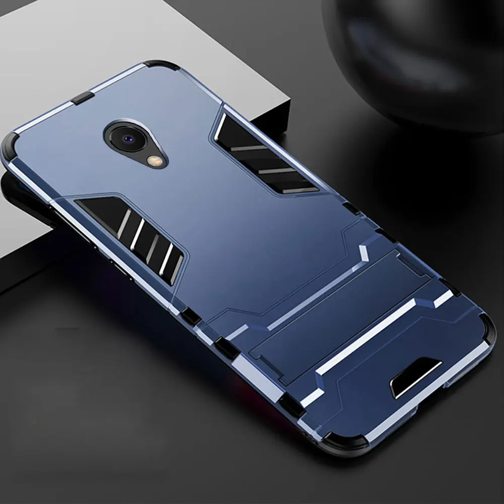 Тёмно-синий Meizu M5C A5 MX5 M5S MX6 Чехол случае гладить Панцири чехол на телефон стенд держатель заднюю крышку M3 M5 M6 Примечание m3S U10 U20 Pro 5 6 чехол - Цвет: Тёмно-синий