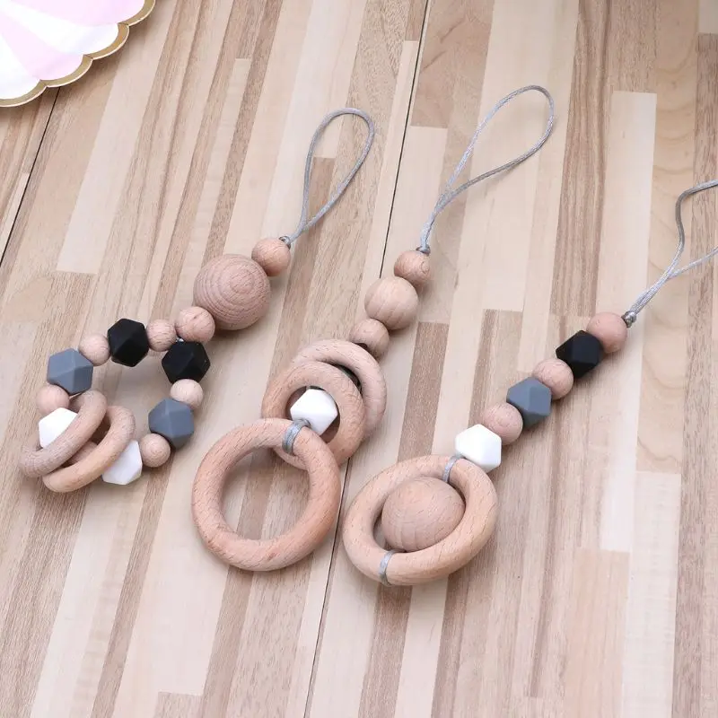 Детский силиконовый Прорезыватель игровой гимнастический деревянная игрушка