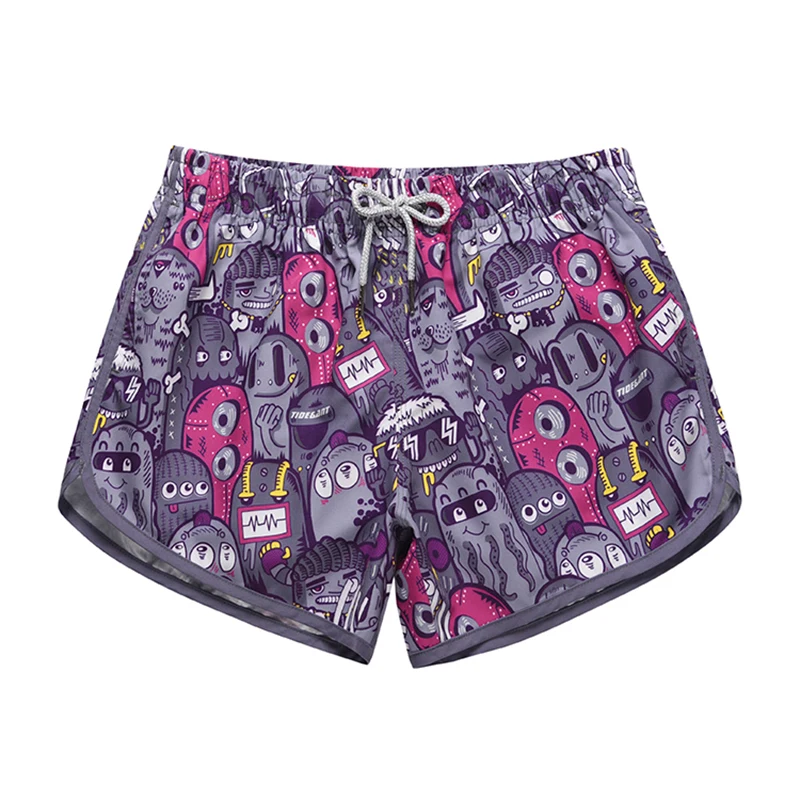 Новейшие плавательные шорты с 3D мультяшным принтом женские пляжные