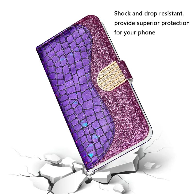 leather wallet s21 case for samsung galaxy s21 fe s10e s9 s8 plus s7 s6 edge glitter magnetic flip cover j4 j6 plus j530 phone free global shipping