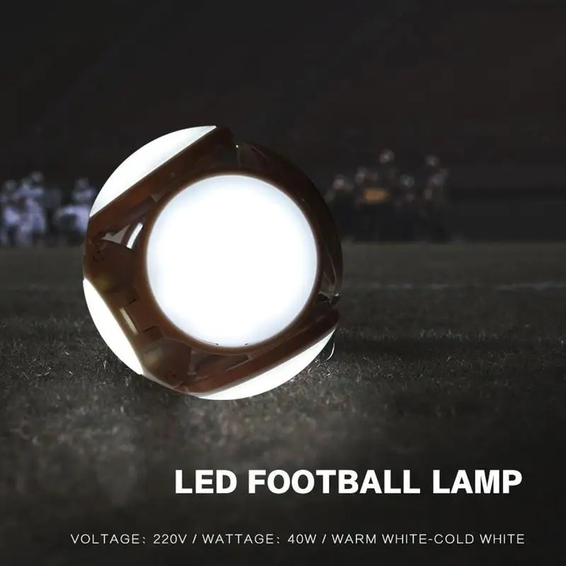 

Super Bright LED Folding Football Bulb 40W LED Football Light 360 Degrees Lamp AC 220V LED Bulb Warehouse Garage Lights