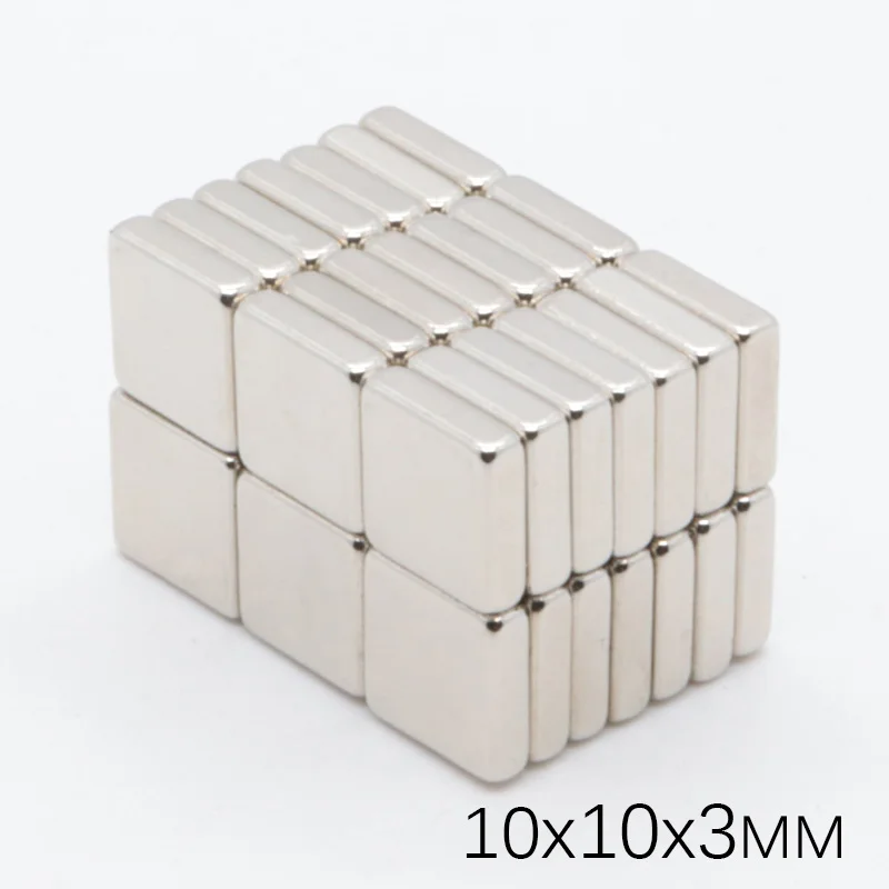 

100pcs N35 10x10x3mm Square Neodymium Magnet Permanent NdFeB Super Powerful Strong Magnetic Magnets For Crafts Gallium Metal