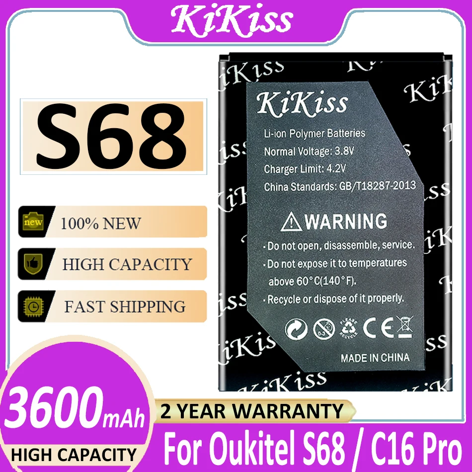 Сменный аккумулятор KiKiss 3600 мАч для OUKITEL S68 / C16 Pro C16Pro S68Pro + код отслеживания |