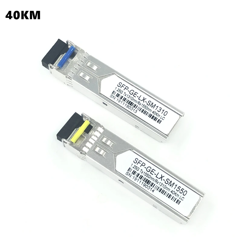 Волоконно-оптический модуль LC SFP 1 25G 20/40/60/80/100KM 1310/1490 нм одноволоконное строение