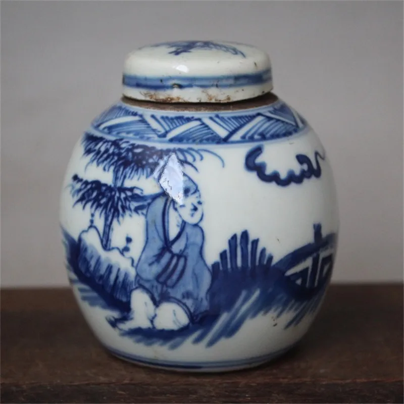 Сине-белый фарфор консервированный античный украшения. | Дом и сад