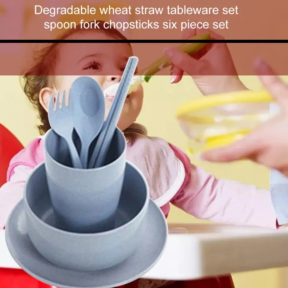 Разлагаемый набор столовых приборов из пшеничной соломы миска для лапши