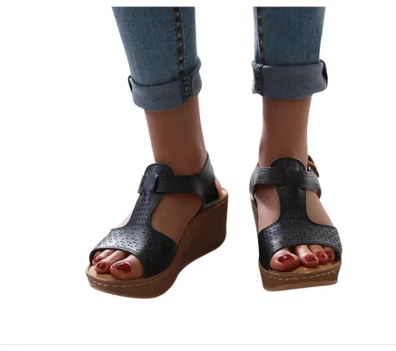 

2021 Summer Beaches Women Sandals Thick Bottom Wedges Sandals Women's Shoes Cross Hemp Rope Sandals Shoes Sandalias Mujer