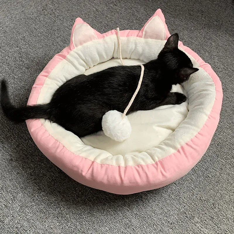 

For Dogs Cat's House Bed Nordic Style Removable Washable Crystal Cotton Velvet Chats Litter For Small Medium Pets Accessories