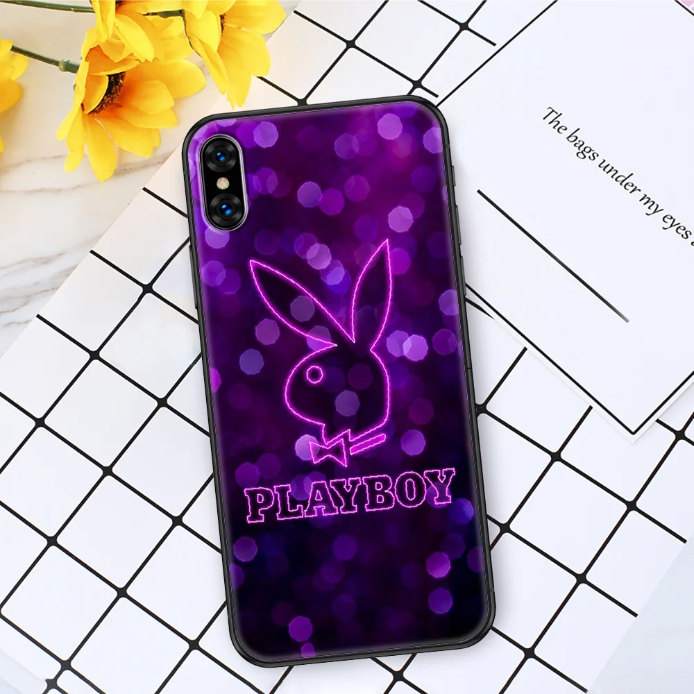 

Fashion Playboyes Brand Phone Case Cover Hull For iphone 5 5s se 2 6 6s 7 8 12 mini plus X XS XR 11 PRO MAX black tpu funda