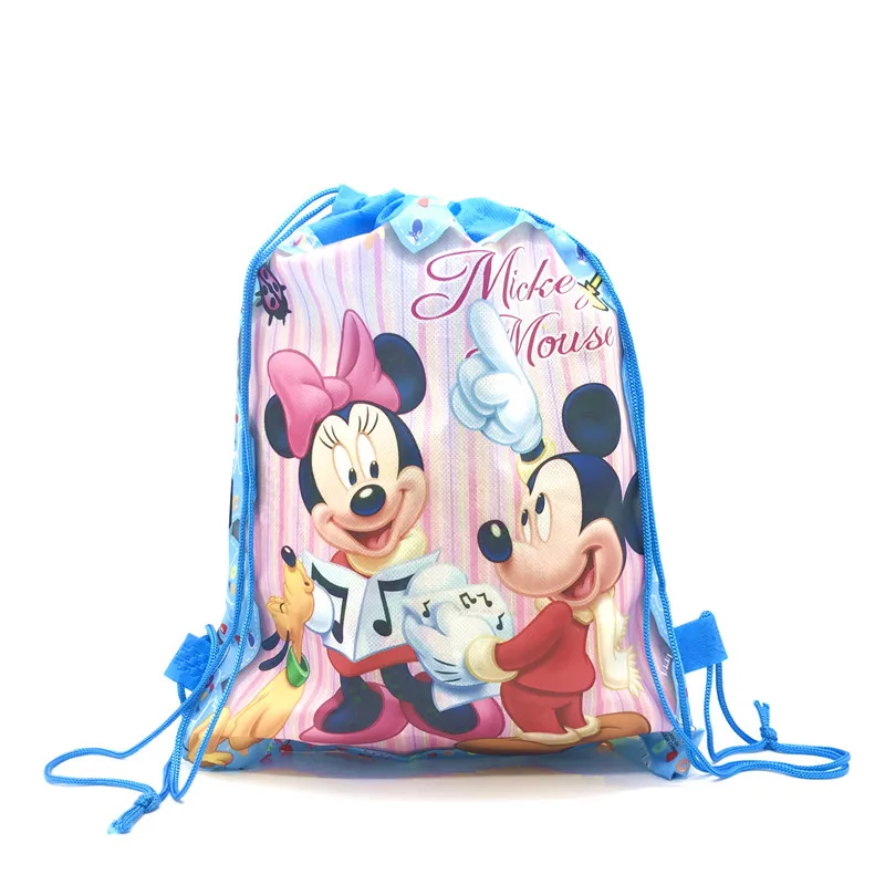 

8/16/24/50PCS Disney Mickey Fashion Portable Shoes Bag Sport Storage Pouch Drawstring Dust Bags Non-woven Beach Travel Backpacks