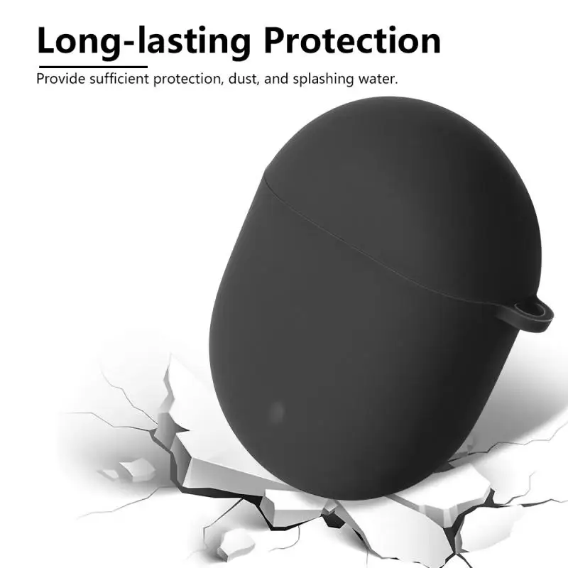 

For Google Pixel Buds 2 Case With Carabiner Keychain Hook Silicone Protective Cover Box Bag Bluetooth Headset Case Drop Proof