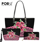 FORUDESIGNS, новый тренд, женская кожаная сумка и кошелек, комплект из 3 предметов, Polyneisa, плечевая сумка из искусственной кожи с цветочным принтом