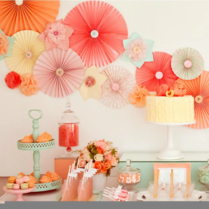 Mariage украшения бумажный вентилятор 3 шт./лот 20 см оптовая продажа/Retai тканевые