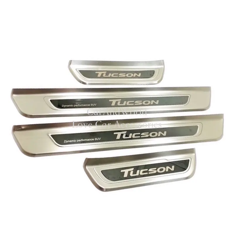 

For Hyundai Tucson 2015-2019 2020 Stainless Steel Door Sill Kick Scuff Plate Protector Cover Pedal Guard Trims Car Accessories