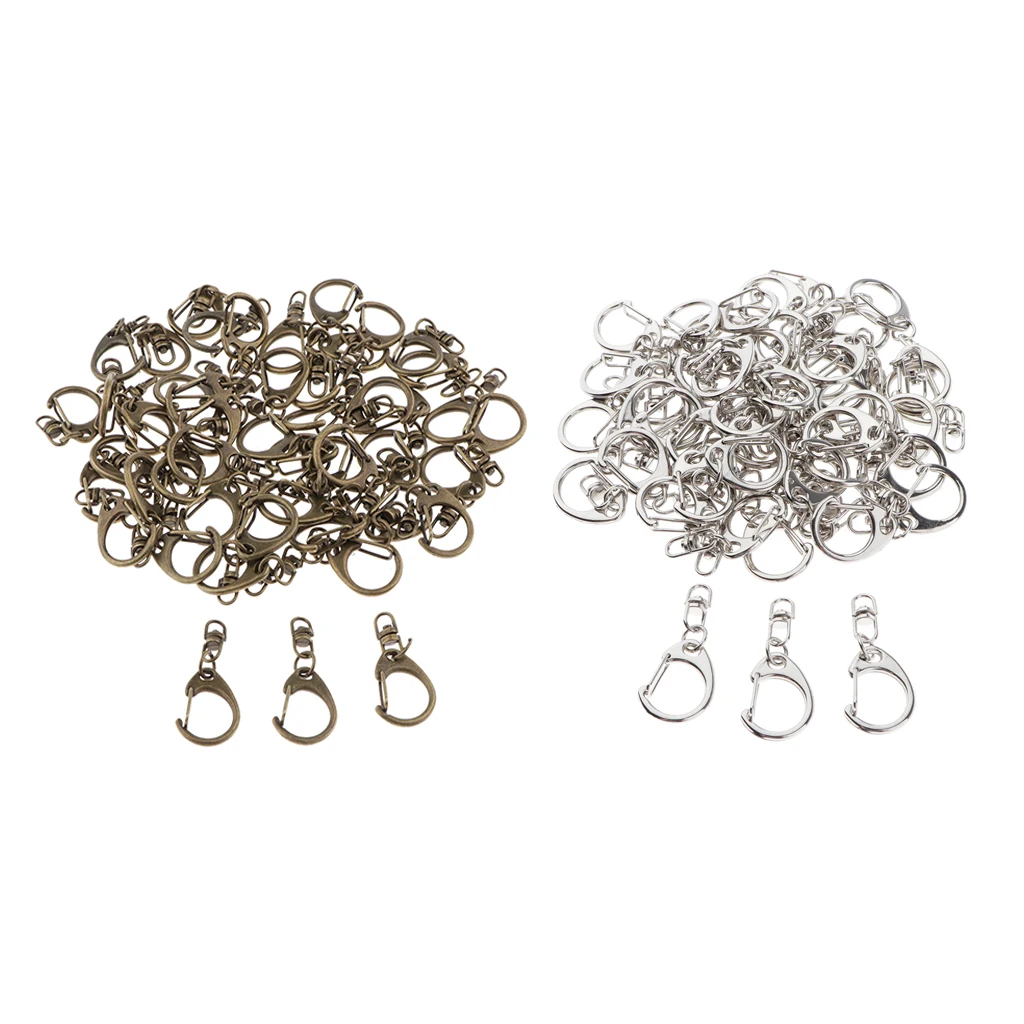 

50pcs Alloy Swivel Clips Handbag Key Lobster Snap Hooks Clasp Holder