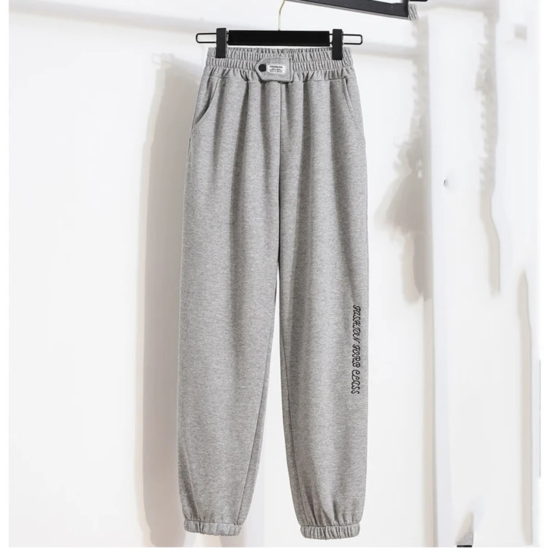 

2021 Autumn New Baggy Fashion Oversize Women Sports Pants Gray Sweatpants for Women Balck Trousers Joggers Streetwear