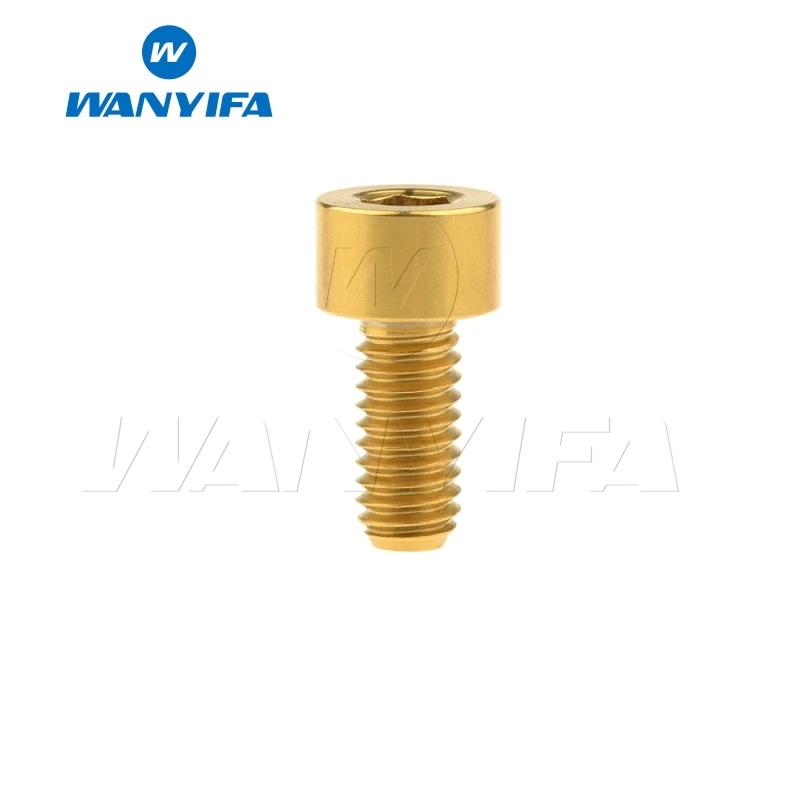 M5x12 Gold Wanyifa M5x10 12, 16, 18, 20, 25 30 35, 40 45 50 55 60 мм шестигранный ключ клеймо Винт С Титановым болтом для Велосипедный вынос руля велосипеда части - Цвет: M5x12 Gold
