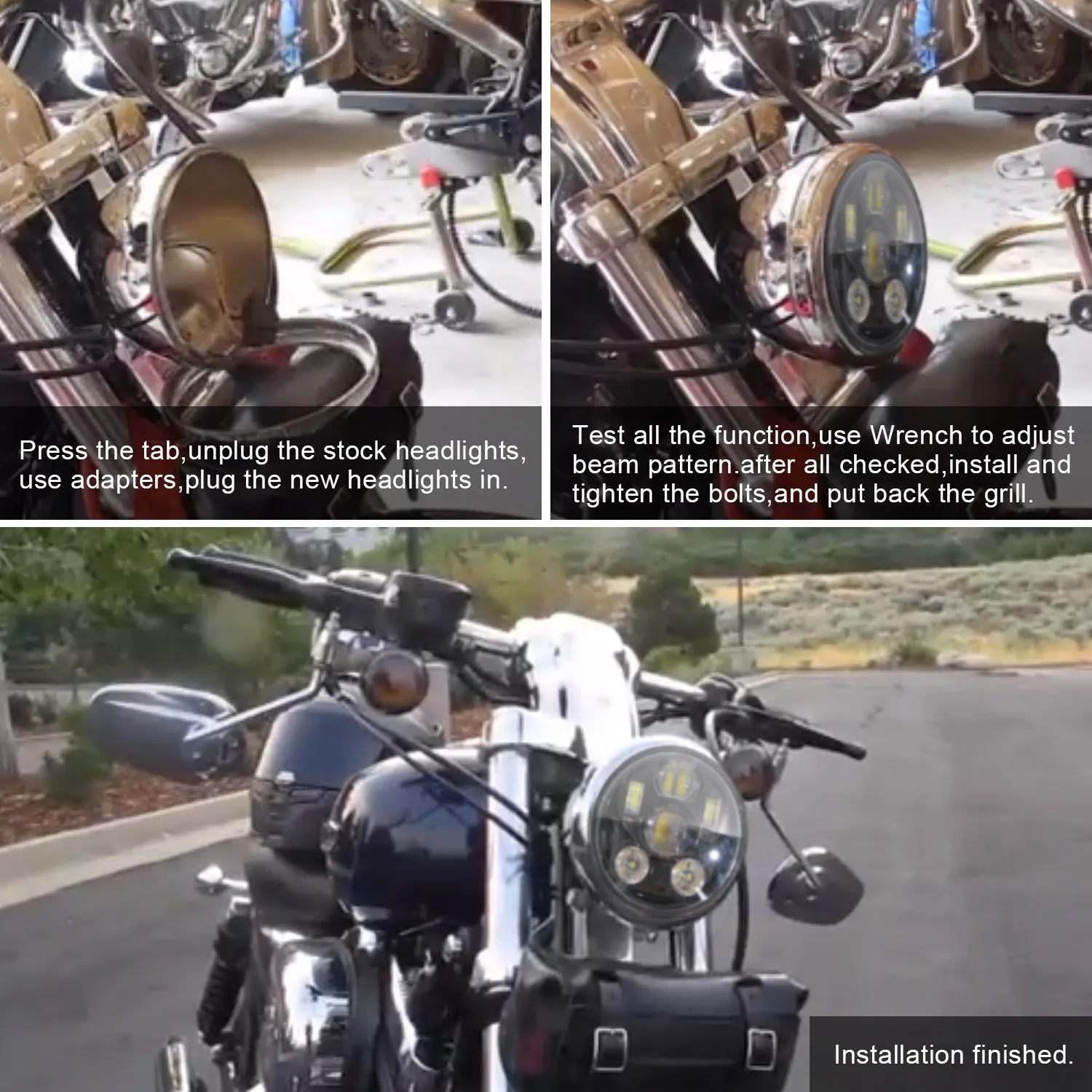 

5.75 Inch Headlight For Sportster Dyna Iron 883 Touring High/Low Beam Light Motorcycle