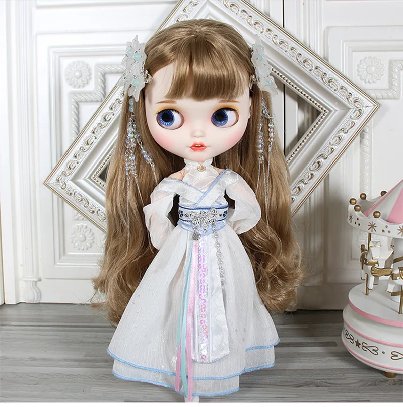 Кукла Blyth 1/6 BJD Joint Body Matte Face Spray Макияж с париком Обувь Руки Модные милые